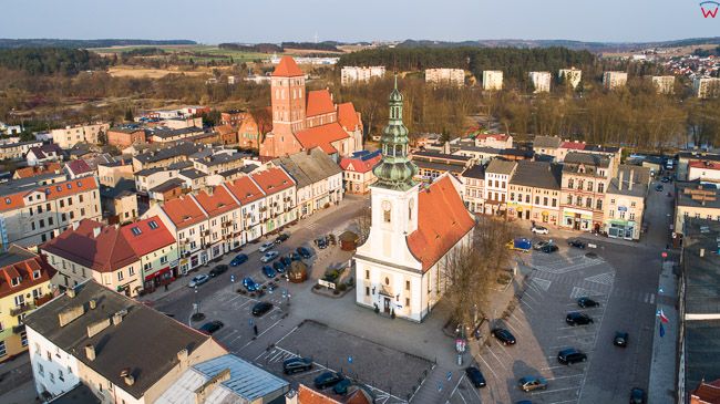 Nowe Miasto Lubawskie, rynek miejski z dawnym kosciolem poewangelickim